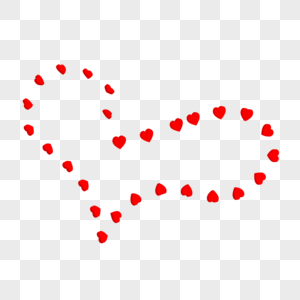 红色立体爱心旋转爱心轨迹创意个性爱情表白图片