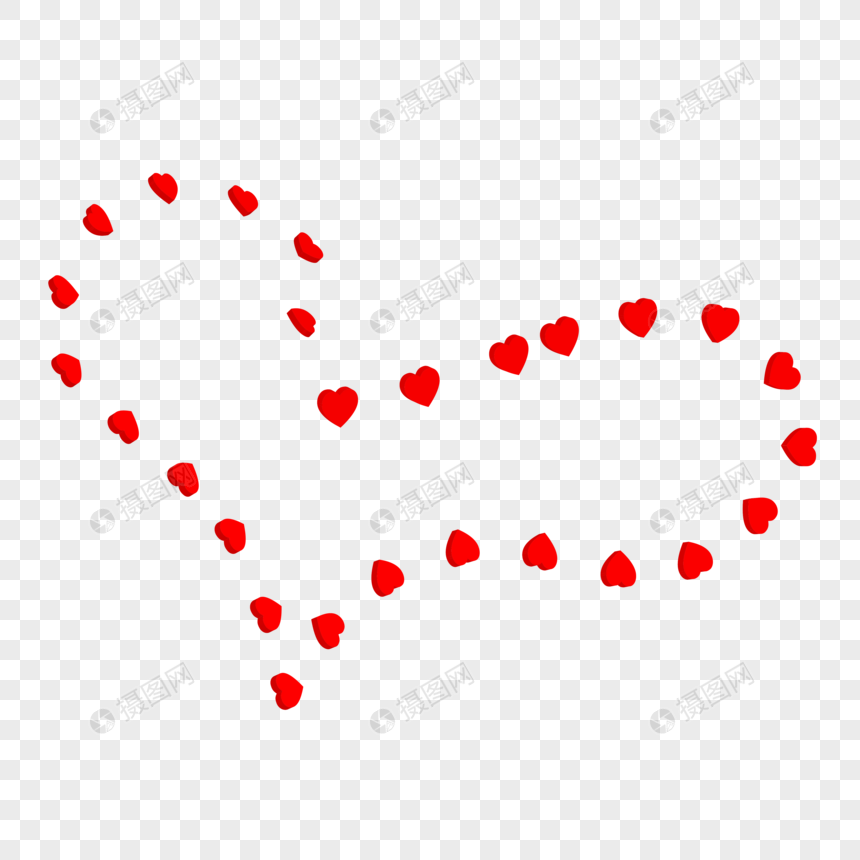 红色立体爱心旋转爱心轨迹创意个性爱情表白图片