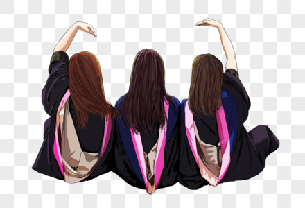 学生毕业背影元素素材