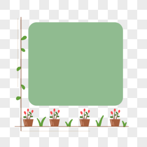 绿色小花边框对话框图片