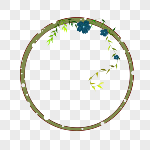 植物圆形底框图片