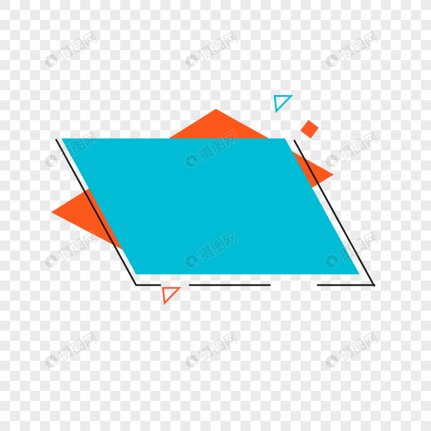 几何不规则边框创意标签标题背景图形框图片