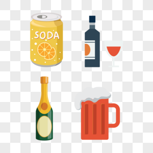 酒水饮料矢量插图图标图片