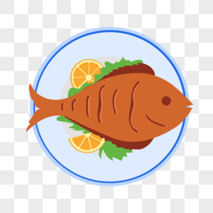 美味的烤鱼矢量插画图片