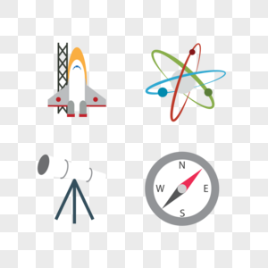 物理指南针望远镜矢量图标图片