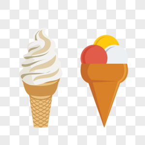甜筒冰淇淋甜食矢量图标图片