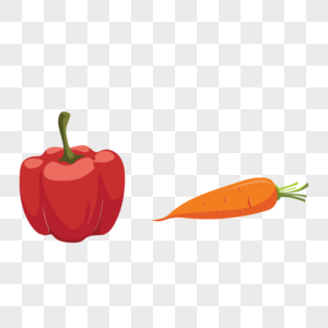 辣椒胡萝卜蔬菜矢量图标图片