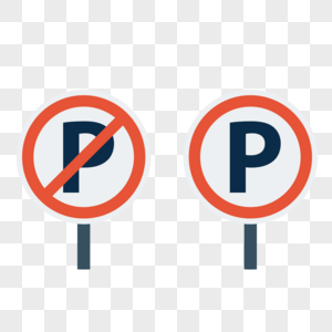 停车标志和禁止停车标志矢量图标图片