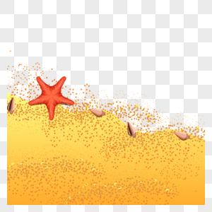 金色沙滩黄色的海星高清图片