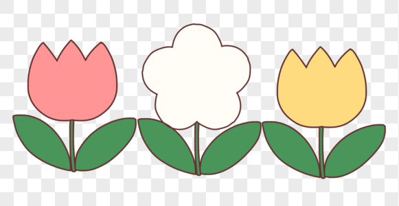 三朵小花图片
