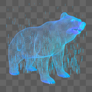 科技智能动物熊魔幻数据点状蓝色图片