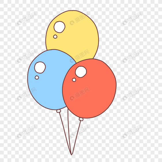 三个鲜艳的气球图片