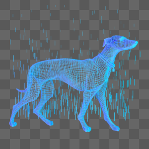 科技智能动物狗宠物魔幻数据点状蓝色图片