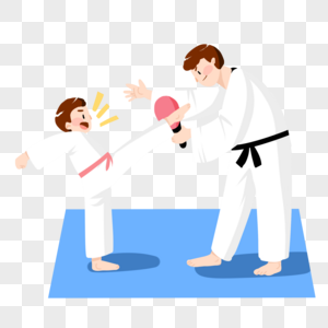 卡通暑期培训跆拳道高清图片