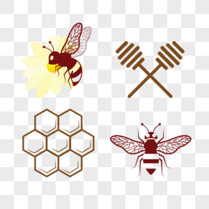 蜜蜂采蜜采蜜集素材高清图片