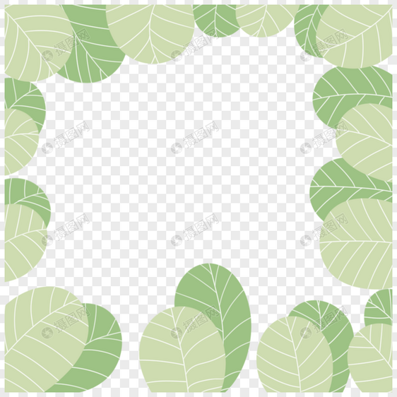 圆形树叶不规则边框图片