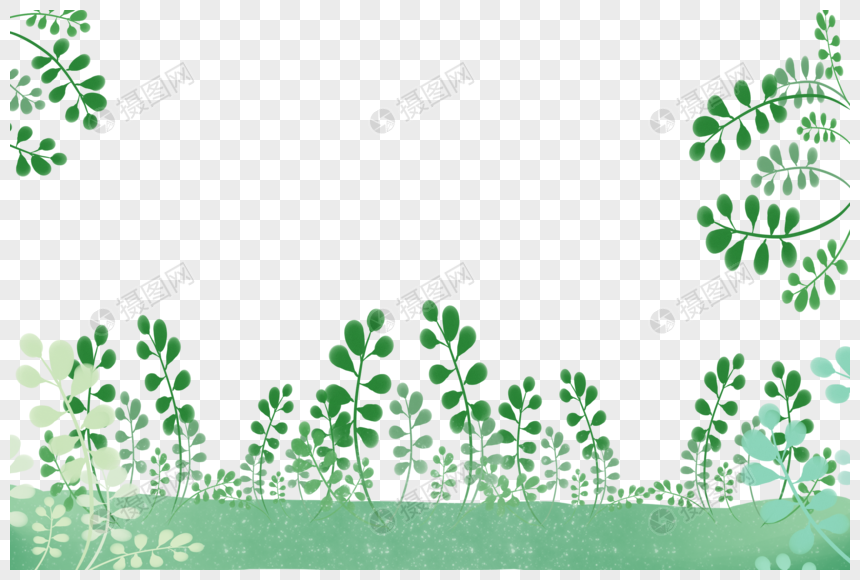 清新森系绿色草地植物背景元素素材下载 正版素材 摄图网