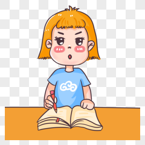 卡通写作业元素