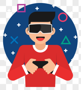 VR眼睛打游戏的孩子图片