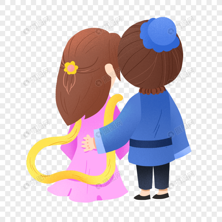 七夕节牛郎织女鹊桥相会背影