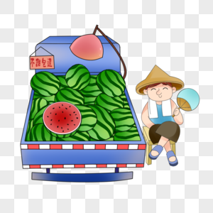 买西瓜的大爷图片