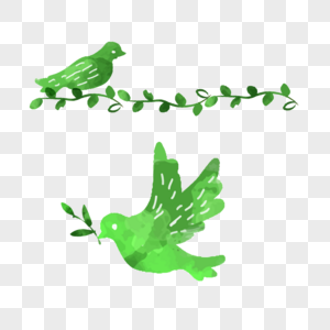 绿色小鸟图片