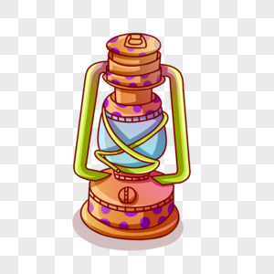 手提草灯卡通马灯素材