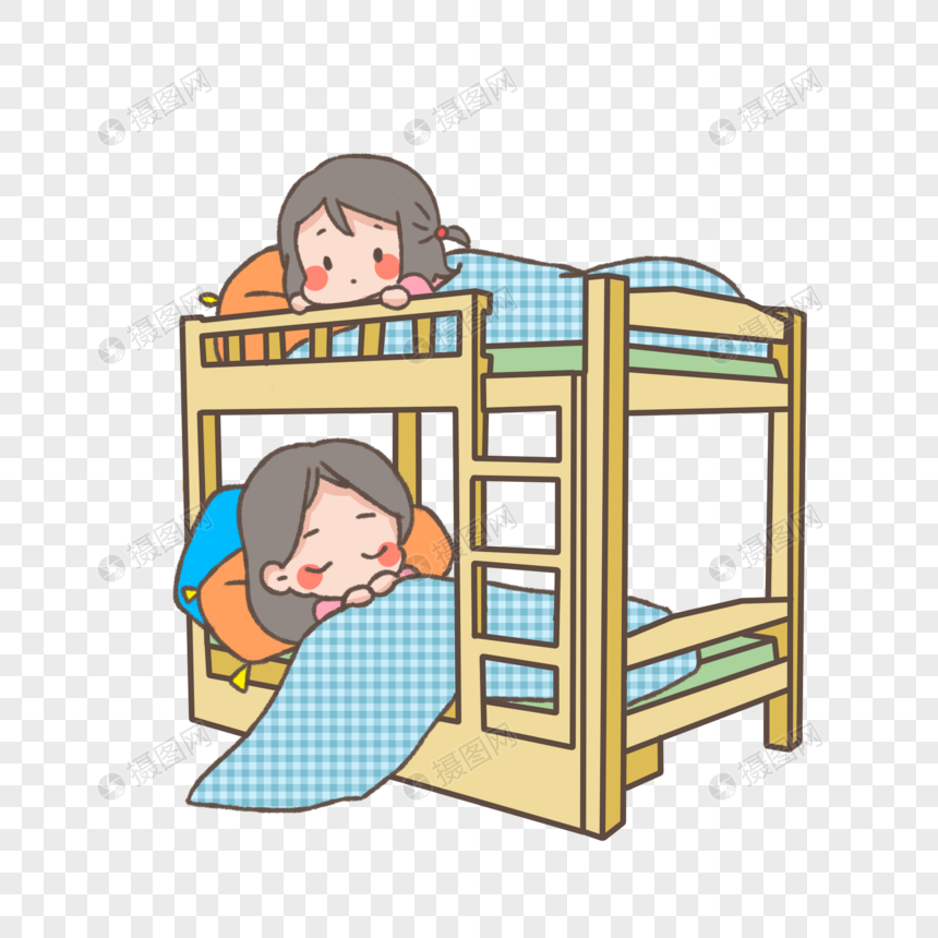 上下铺小朋友睡午觉