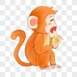小猴子吃香蕉图片