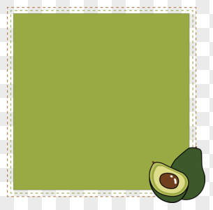手绘卡通水果绿色牛油果方形边框图片