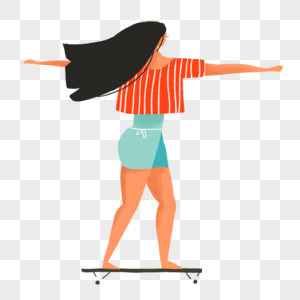 玩滑板的女孩图片