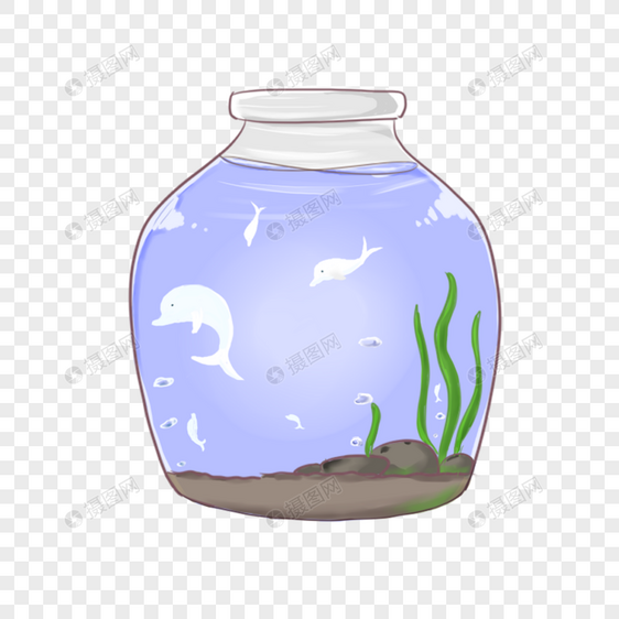 玻璃瓶中的海豚图片