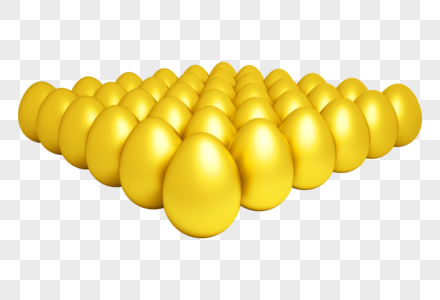 一群金蛋金色扎金蛋高清图片
