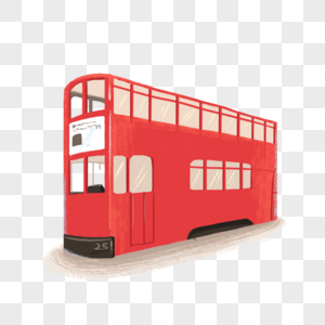 香港电车红色电车高清图片