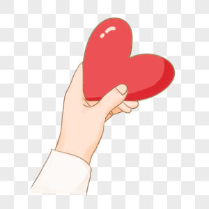 手塞棉填充手献爱心手绘装饰素材