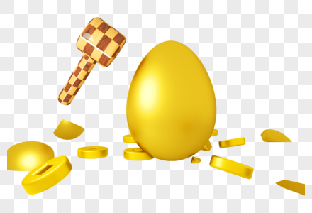 格子木槌金蛋金蛋碎片高清图片