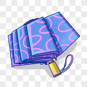 卡通紫色遮阳伞高清图片