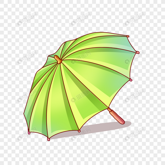 卡通绿色伞图片