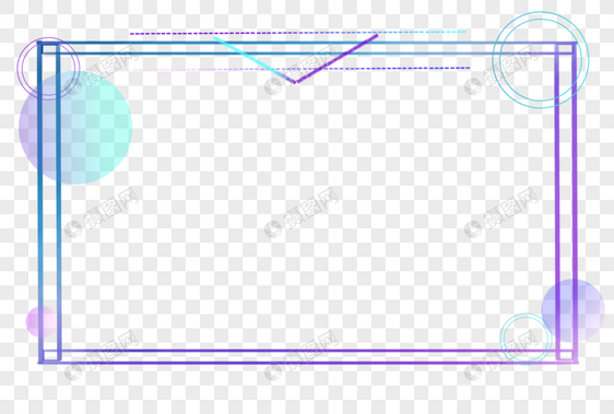 科技感渐变色几何边框图片