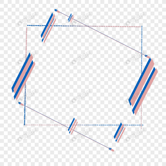 手绘简约不规则几何边框图片