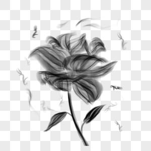 墨迹抽象花朵图片
