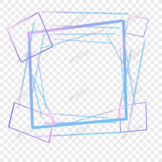 几何线条渐变科技感边框图片