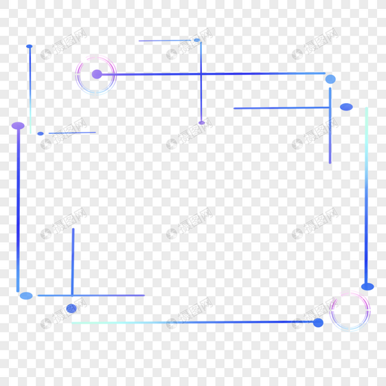 简约科技感渐变线条组合边框图片