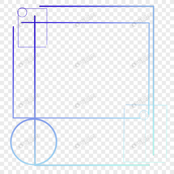 科技感渐变色几何简约边框图片