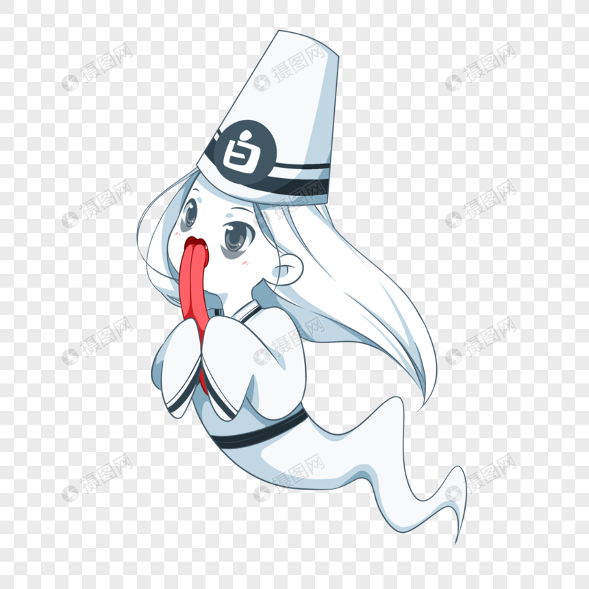 中元节鬼节q版可爱白无常