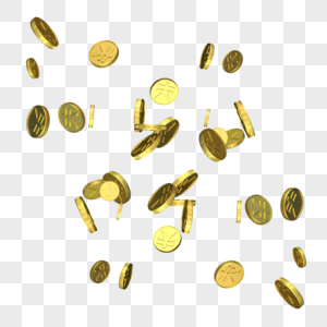 漂浮元素金币人民币金钱黄色金属图片