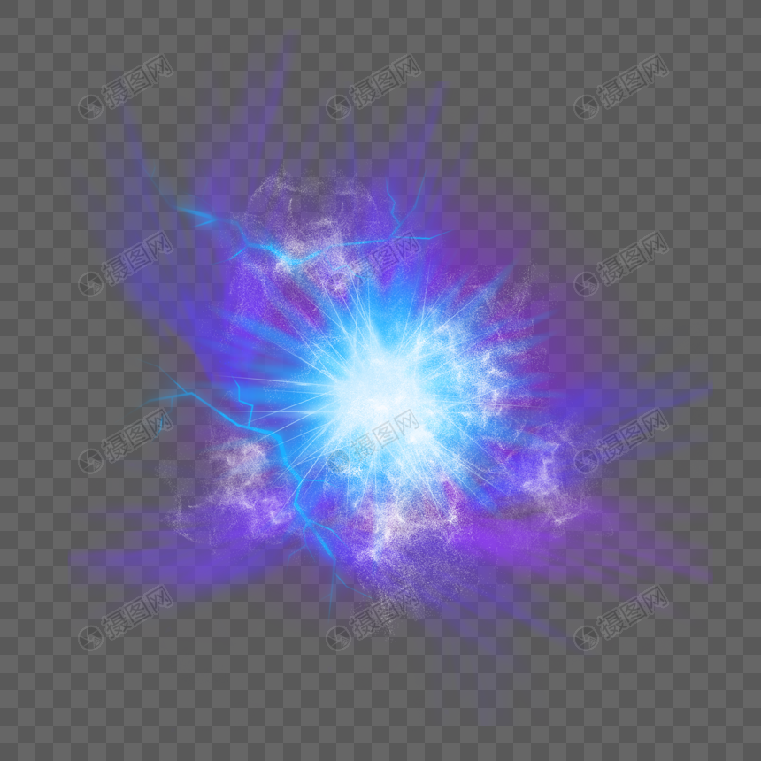 蓝紫色光效能量图片