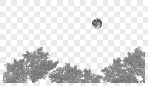 夜空中的月亮元素 免抠素材 Png图片下载 摄图网