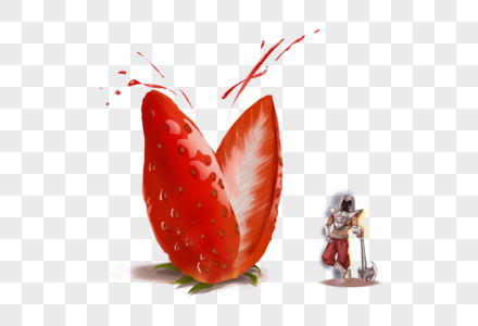 切草莓的男人高清图片