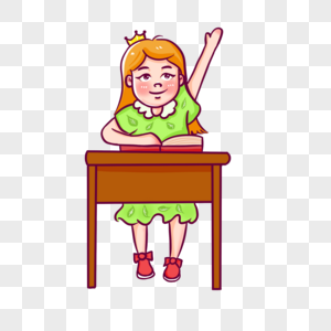 卡通人物背着举手左右图片